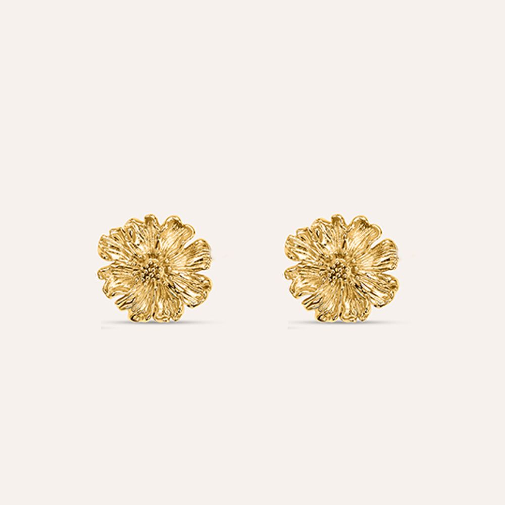 Stroili Orecchini Lobo Acciaio Gold Fiore
