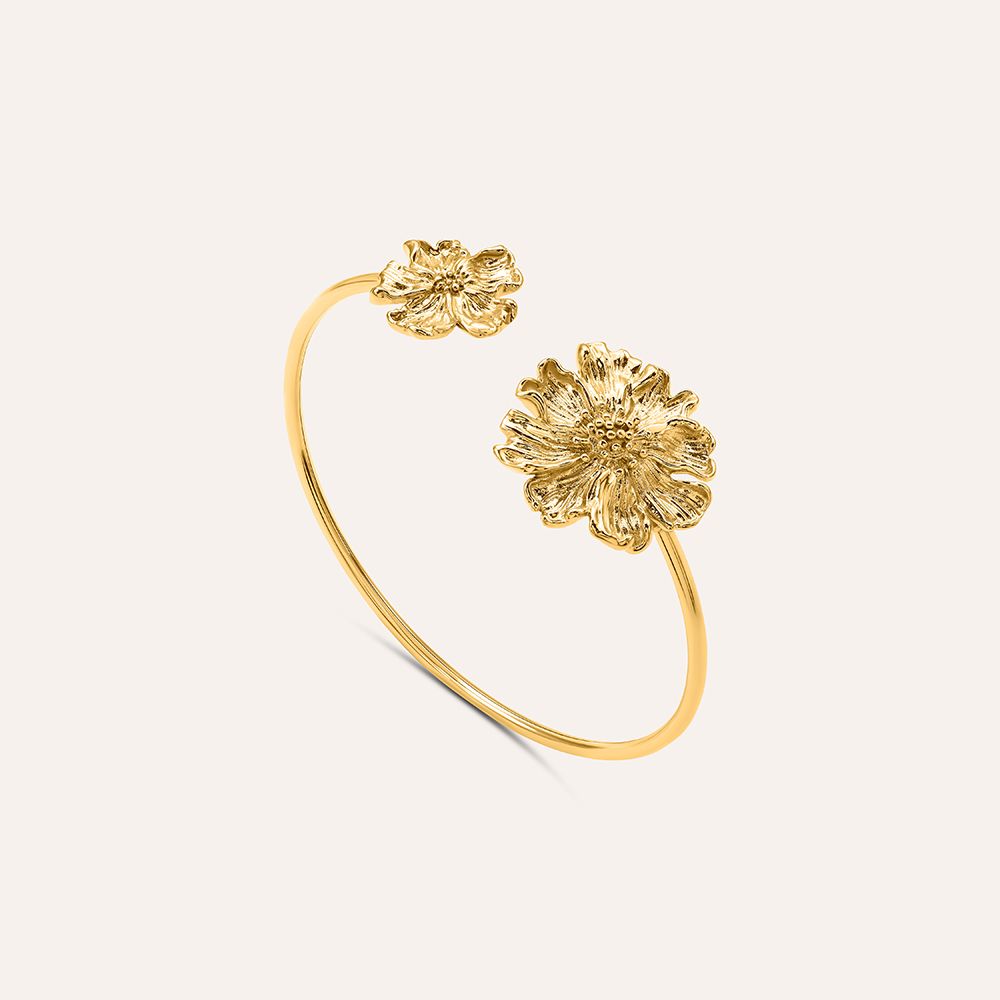 Stroili Bracciale Rigido Acciaio Gold Con Fiore