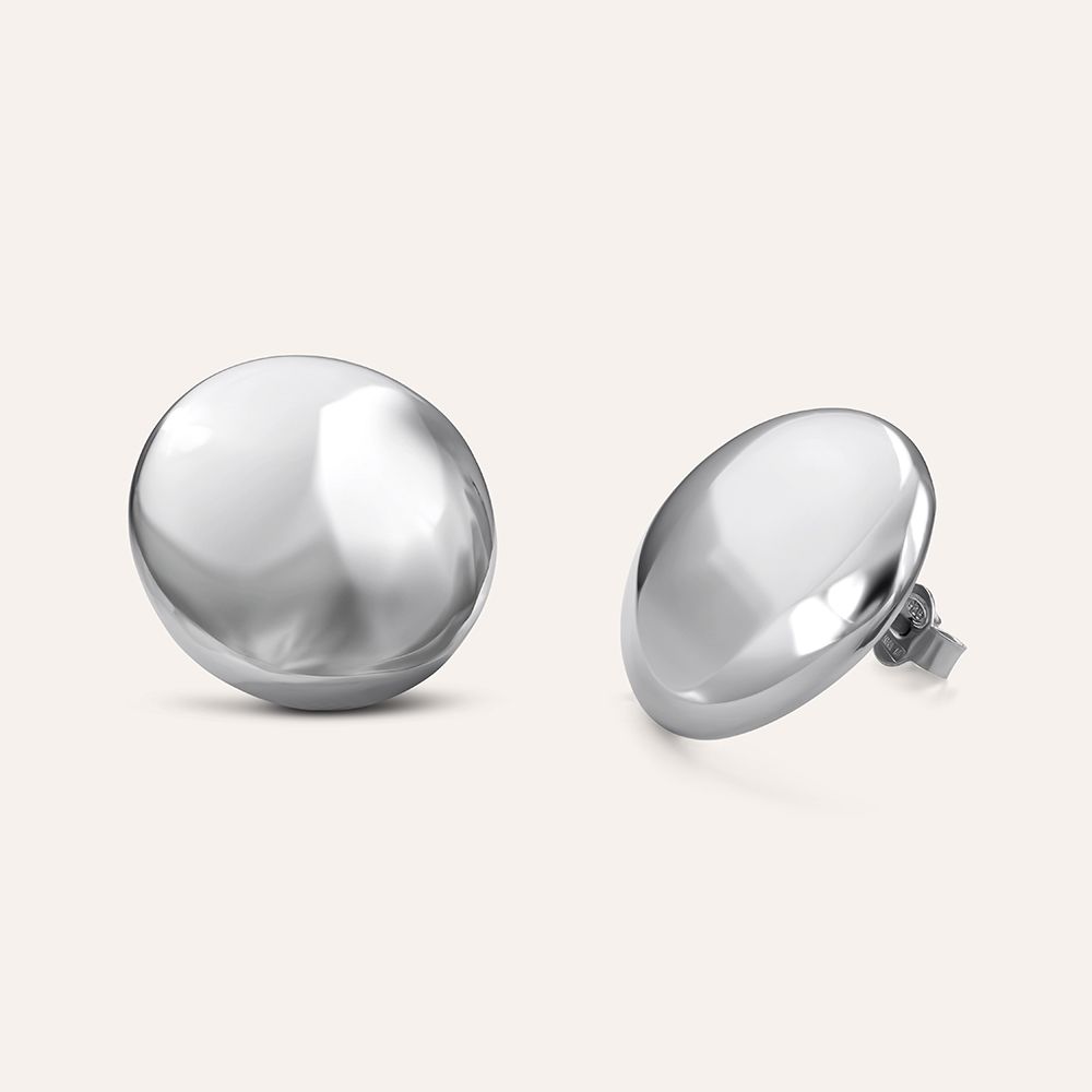 Stroili Orecchini Bottone Argento Rodiato