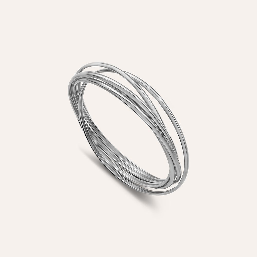 Stroili Bracciale Rigido Multifilo Argento Rodiato