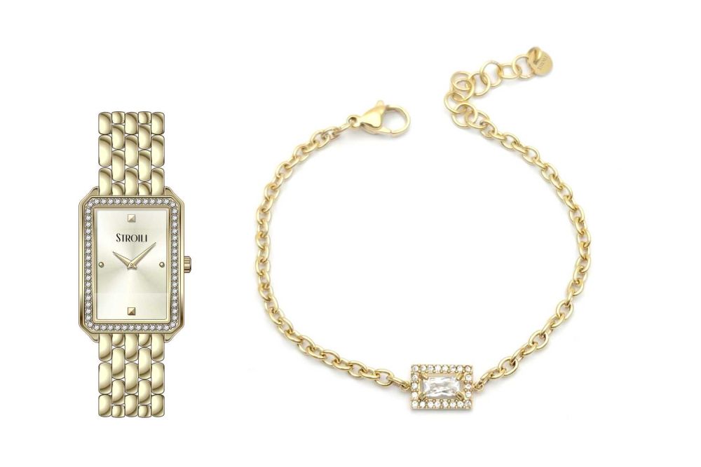 Stroili Box Orologio+Bracciale Solo Tempo Acciaio Gold Olympia