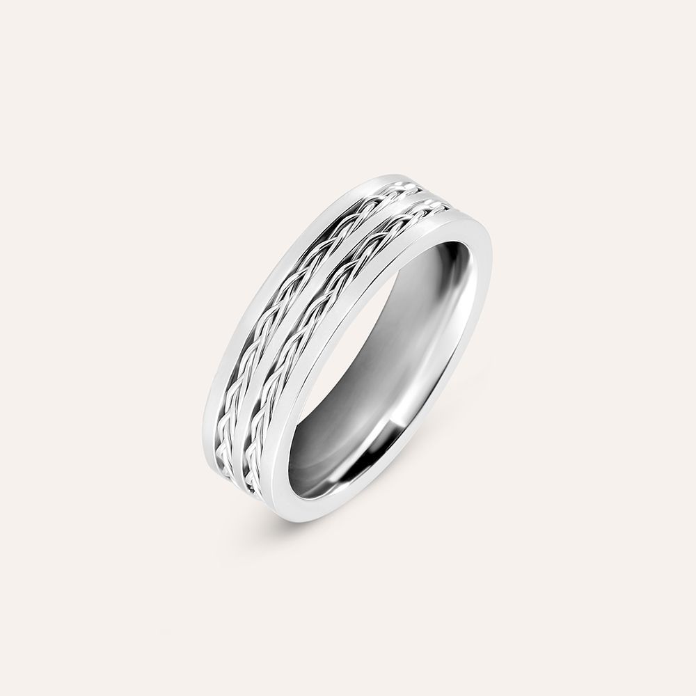 Stroili Anello Acciaio Fascia Doppia