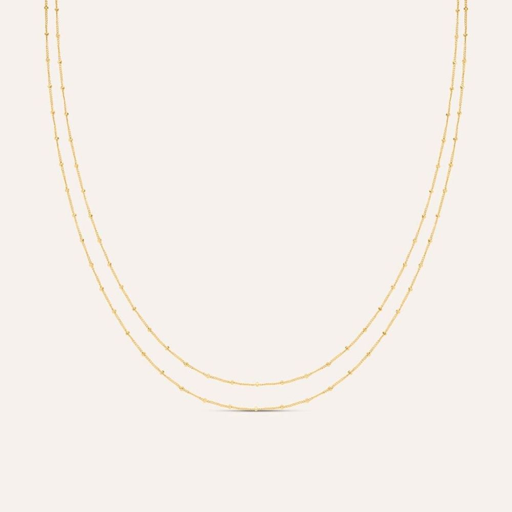 Stroili Collana 2 Fili Groumette Argento Gold