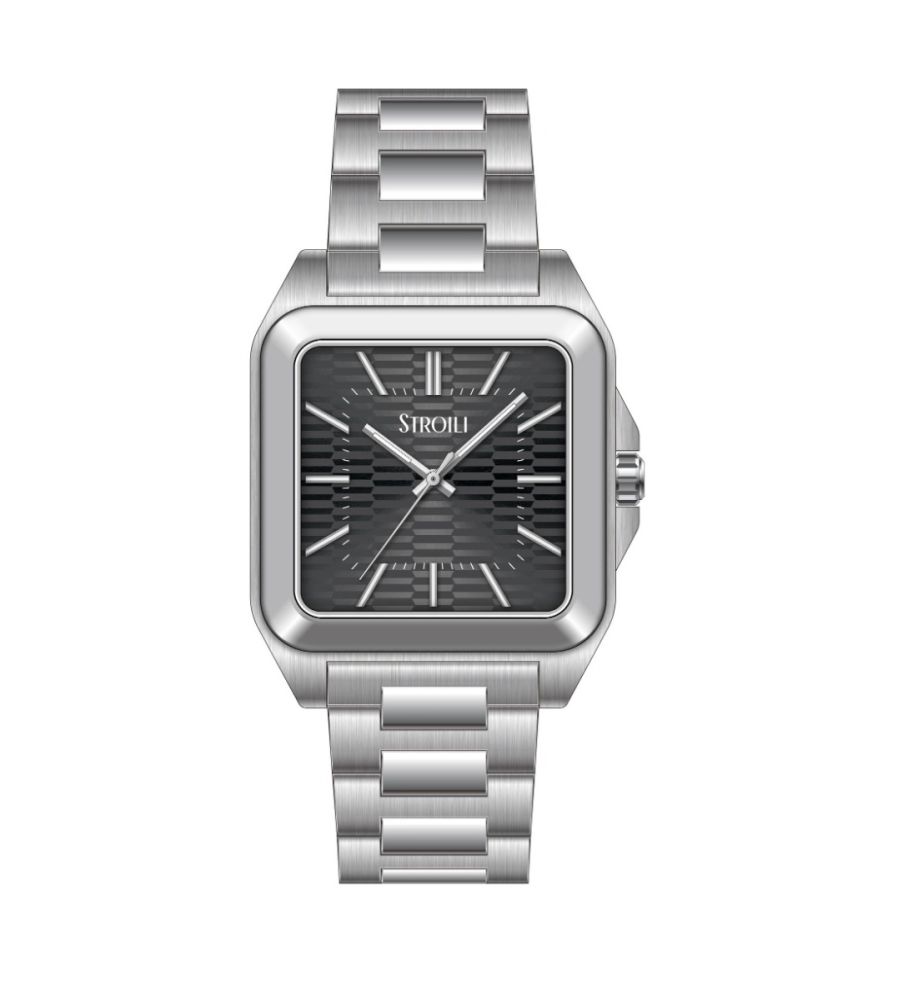 Stroili Solo Tempo Acciaio Quadrante Nero Time Square