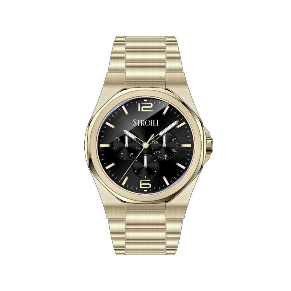 Stroili Multifunzione Acciaio Gold Quadrante Nero Kyoto