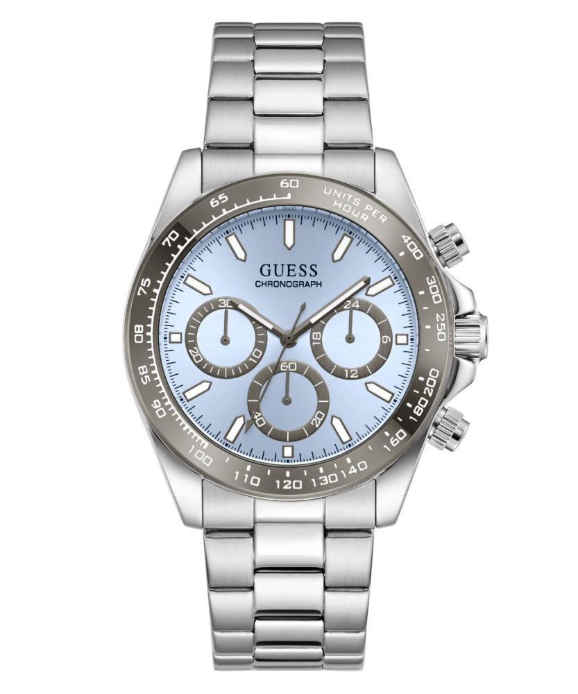 Guess Cronografo Acciaio Quadrante Celeste