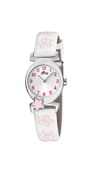 Lotus Orologio Bambina Solo Tempo Acciaio Pelle Bianca