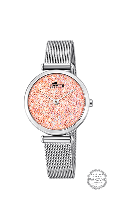 Lotus Orologio Donna Solo Tempo Acciaio Pave Swarovski Rosè