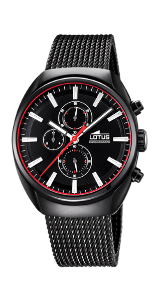 Lotus Orologio Uomo Cronografo Acciaio Quadrante Nero