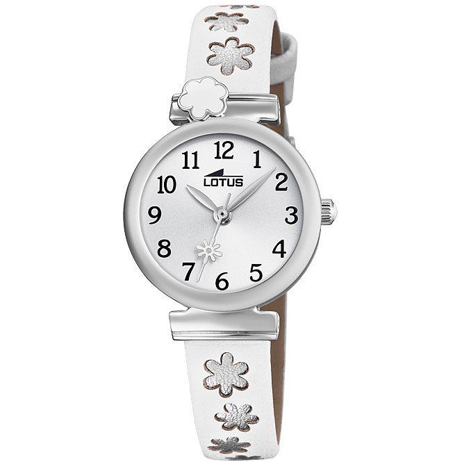 Lotus Orologio Bambina Solo Tempo Acciaio Pelle Bianco