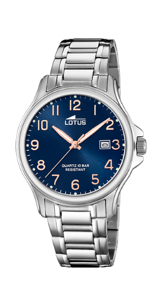 Lotus Orologio Uomo Solo Tempo Acciaio Quadrante Blu