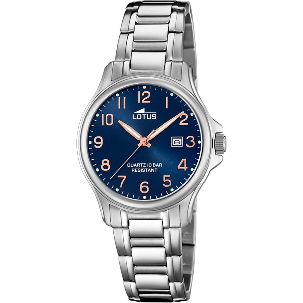 Lotus Orologio Solo Tempo Acciaio Quadrante Blu