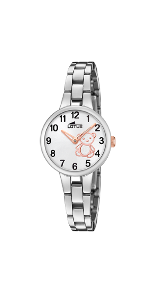 Lotus Orologio Bambina Solo Tempo Acciaio Orsetto Rosa