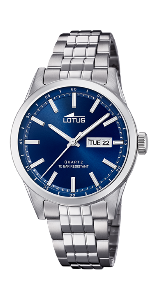 Lotus Orologio Uomo Solo Tempo Acciaio Quadrante Blu