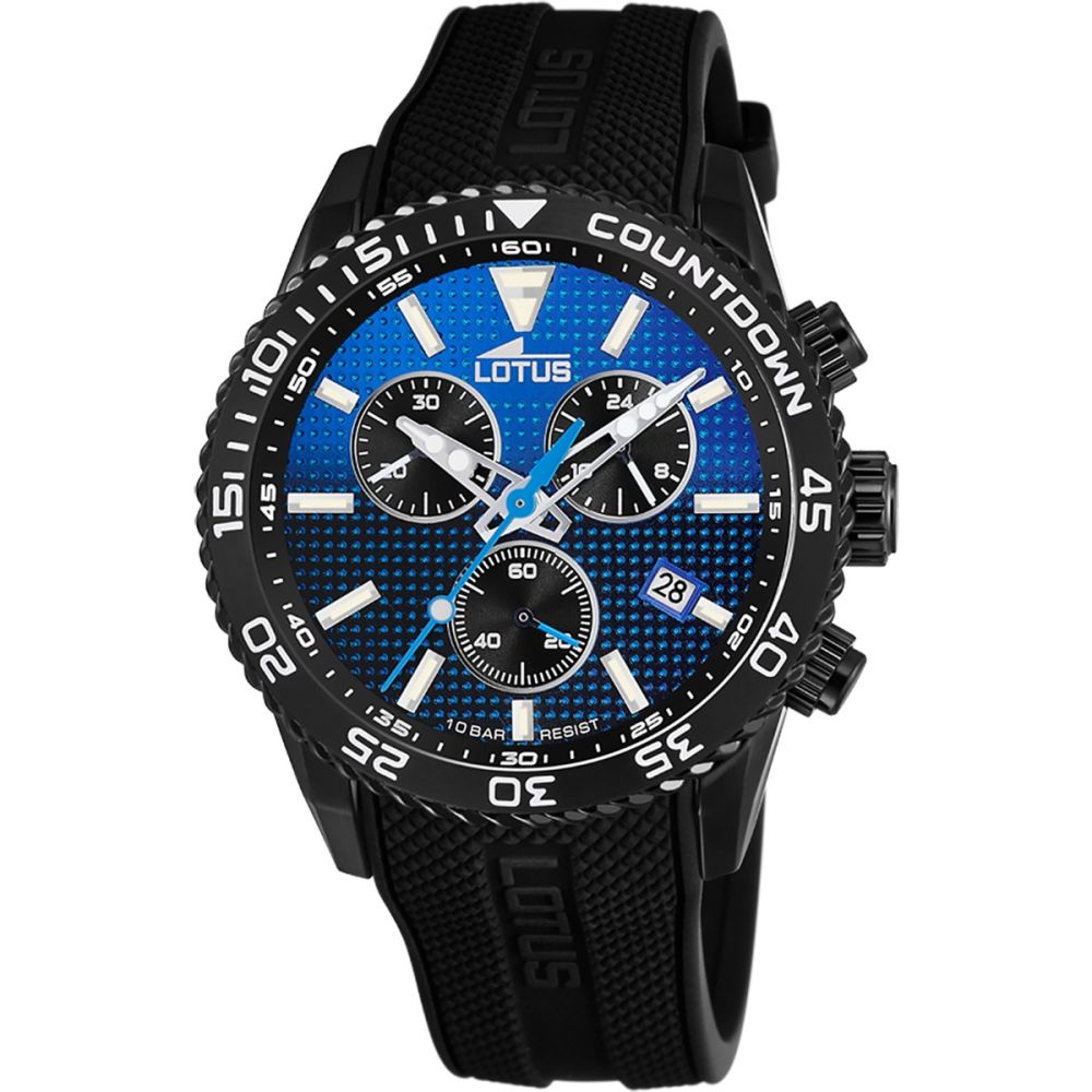 Lotus Orologio Cronografo Acciaio Quadrante Azzurro