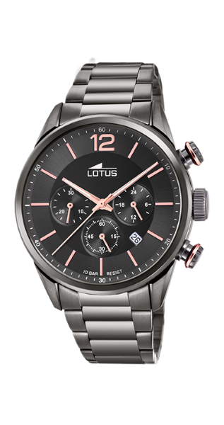Lotus Orologio Cronografo Uomo Acciaio Quadrante Nero 