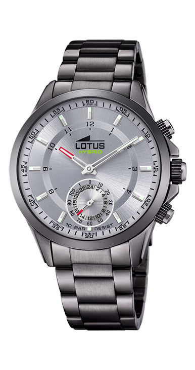 Lotus Orologio Ibrido Uomo Acciaio Antracite Quadrante Grigio