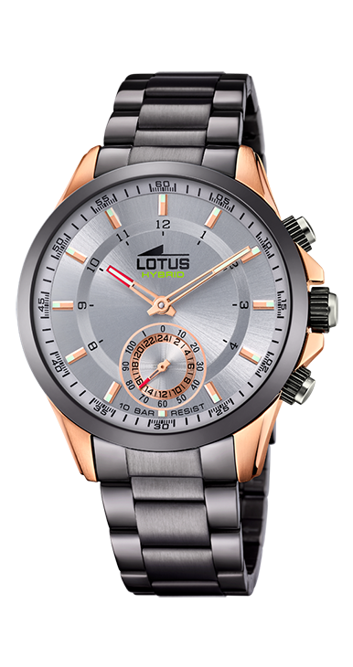 Lotus Orologio Ibrido Uomo Acciaio Antracite Quadrante Grigio