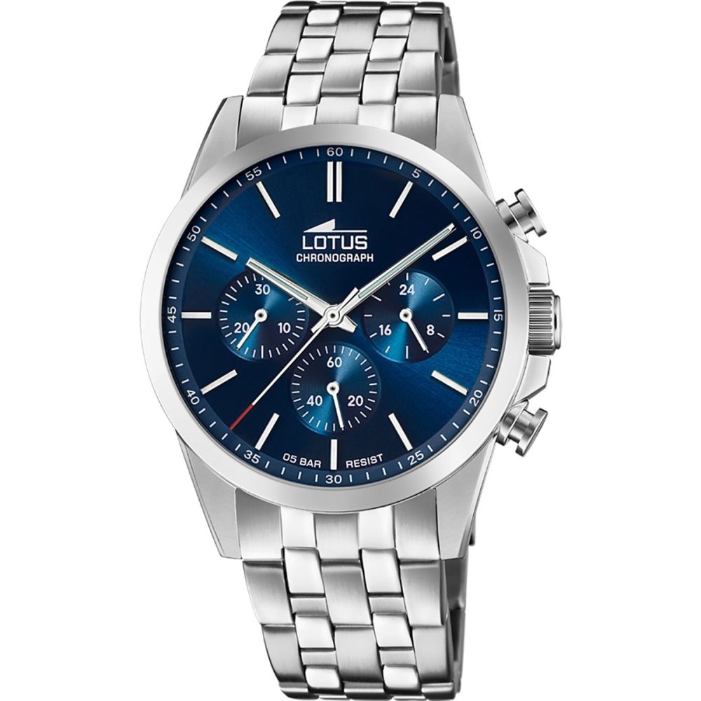 Lotus Orologio Cronografo Acciaio Quadrante Blu