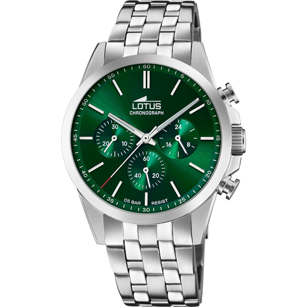 Lotus Orologio Cronografo Acciaio Quadrante Verde