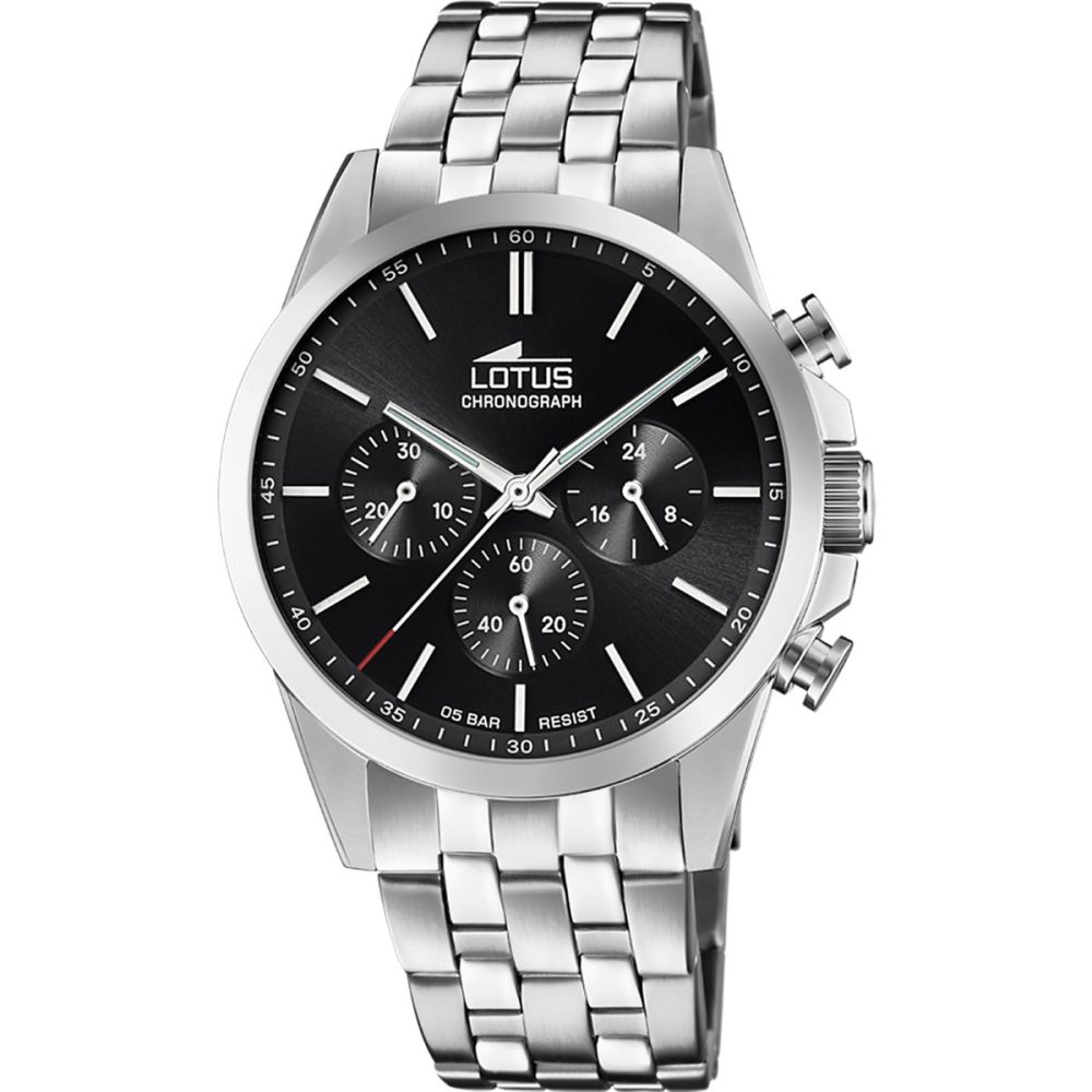 Lotus Orologio Cronografo Acciaio Quadrante Nero