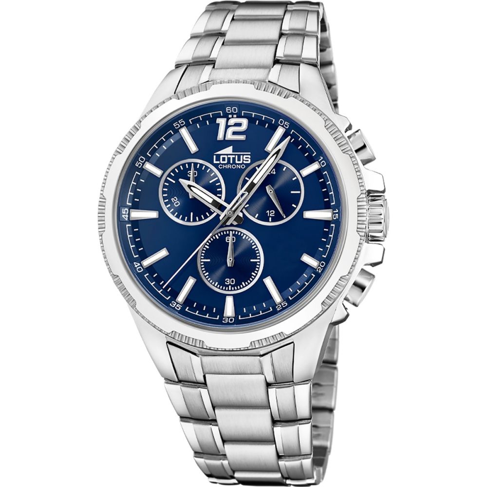 Lotus Orologio Cronografo Acciaio Quadrante Blu