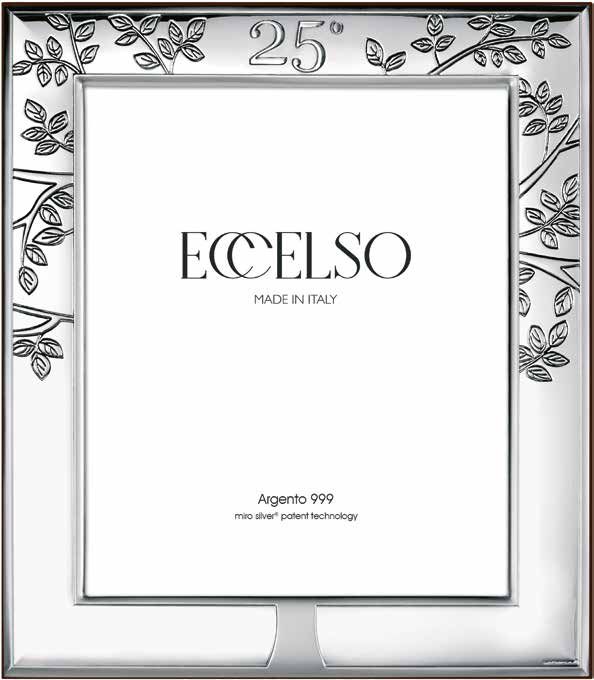 Eccelso Cornice 25° Laminato Argento e Legno 13X18