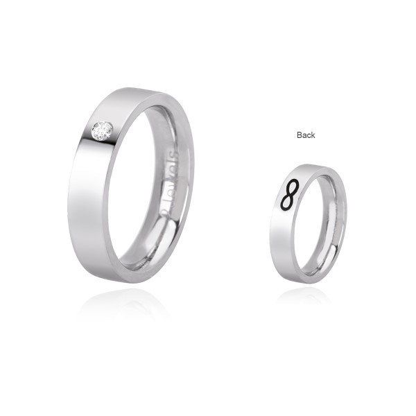 2 Jewels Anello Donna Acciaio Zircone e Infinito Love Rings