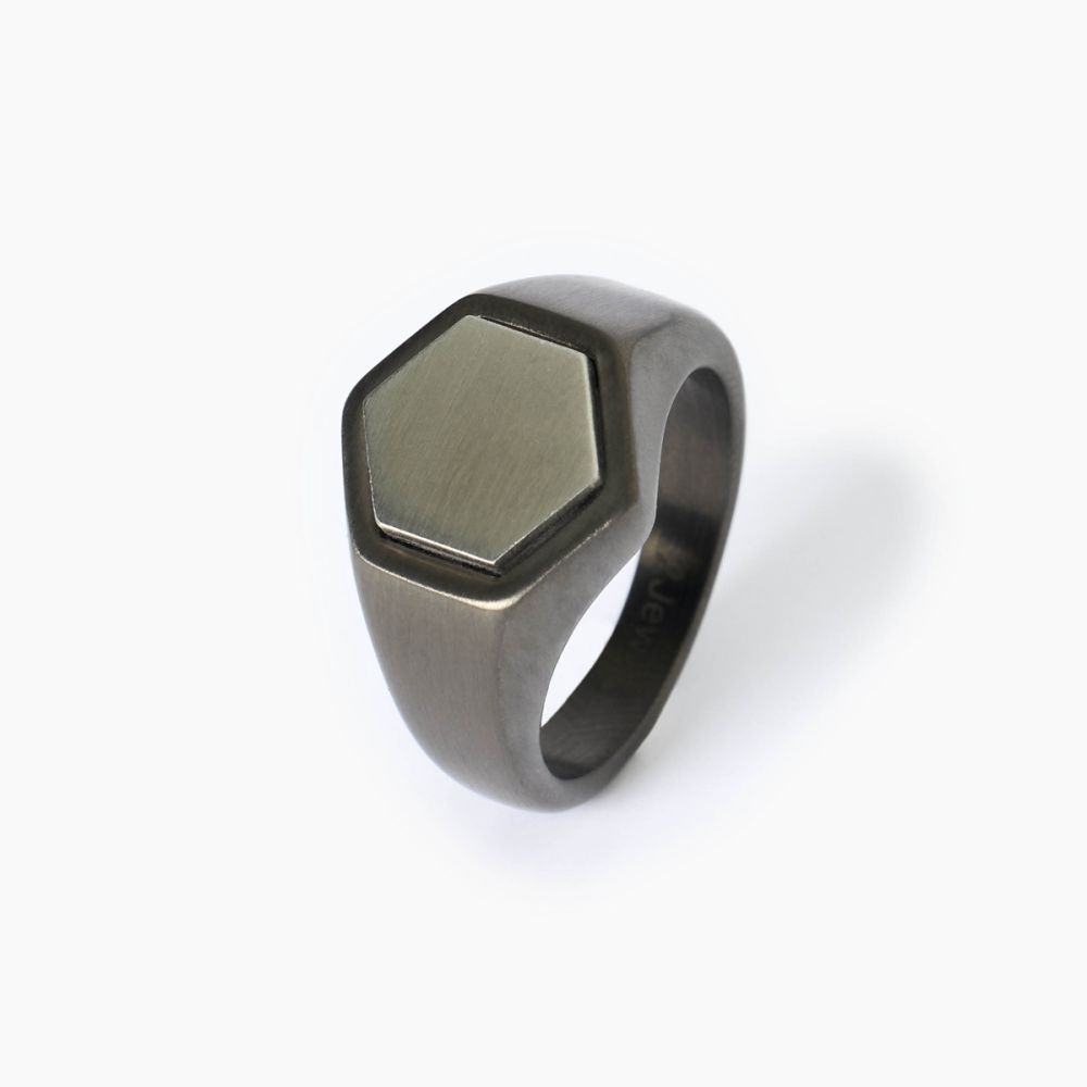 2 Jewels Anello Acciaio Pvd Gunmetal Man's Ring