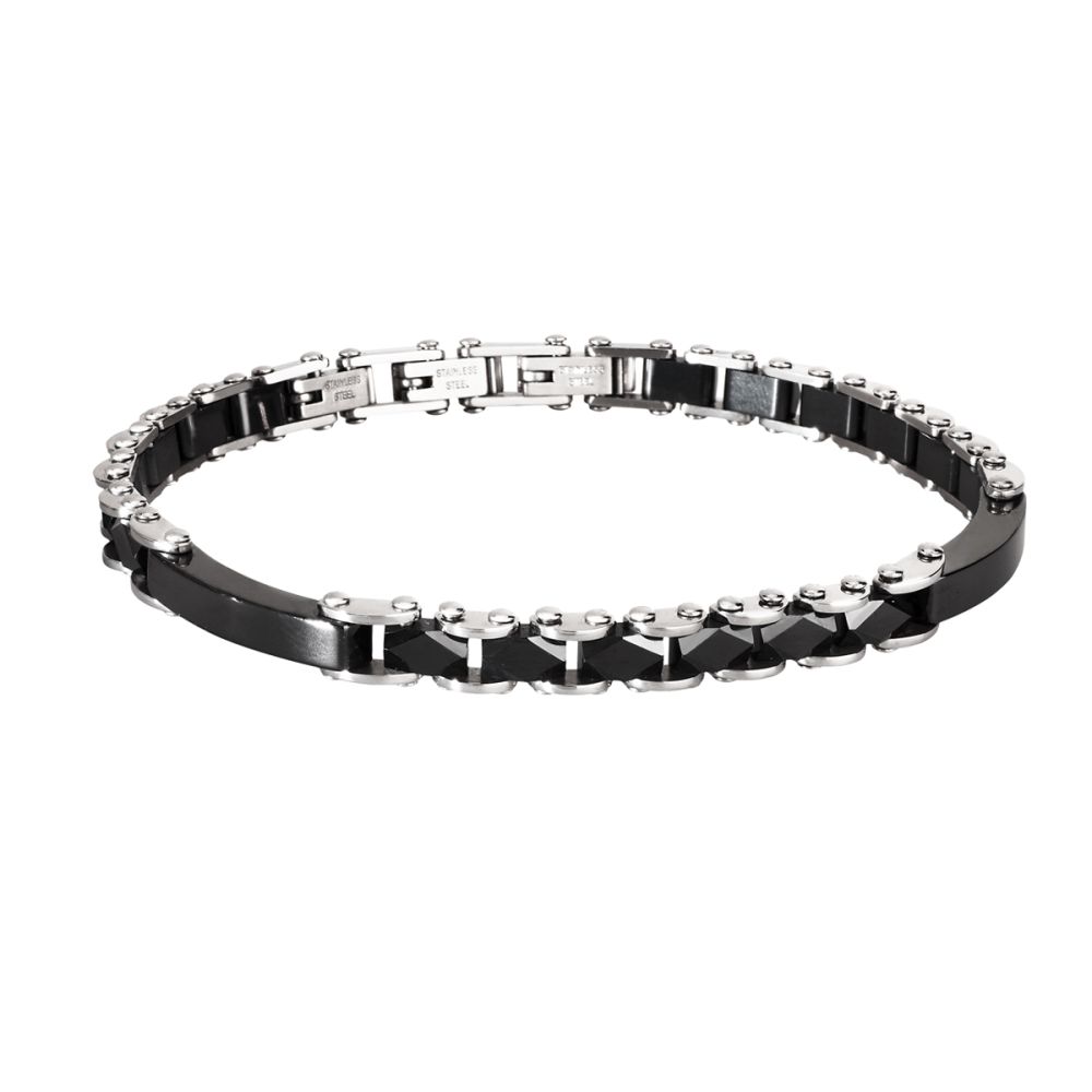 2 Jewels Bracciale Acciaio Pvd Nero e Ceramica