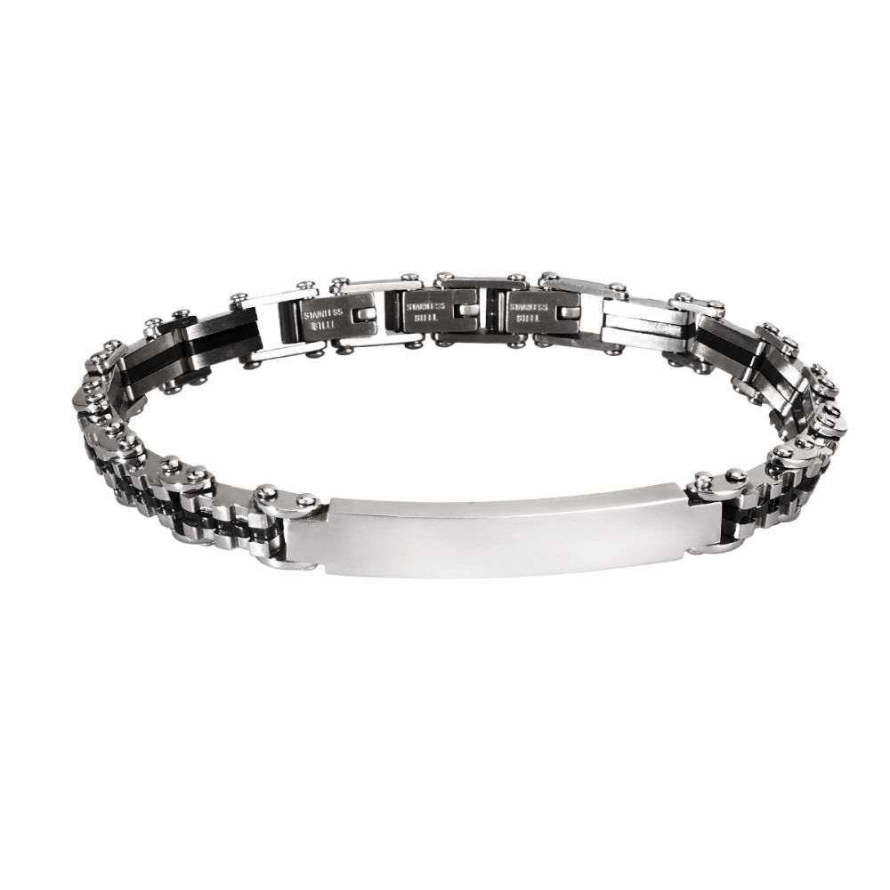 2 Jewels Bracciale Acciaio Piastra e Pvd Nero