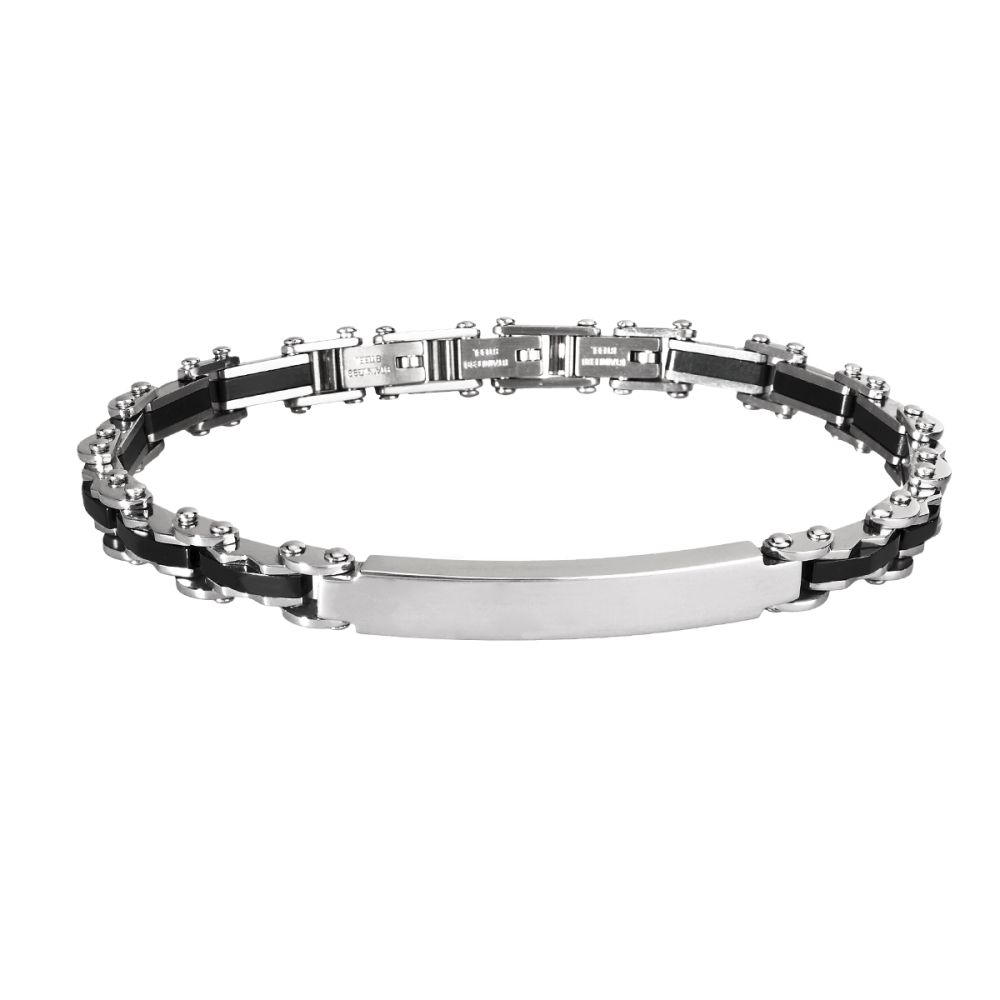 2 Jewels Bracciale Acciaio Piastra e Pvd Nero