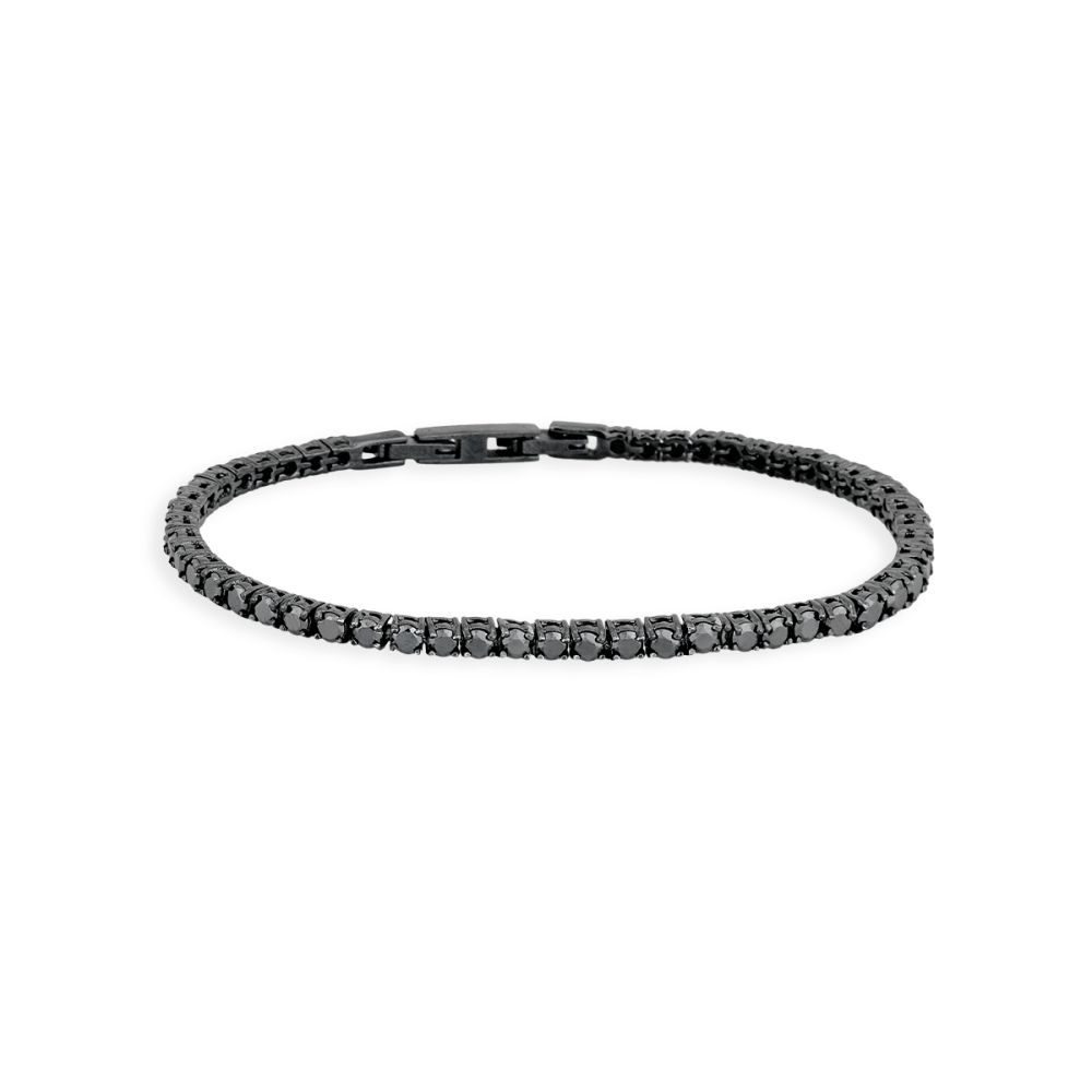 2 Jewels Tennis Acciaio Pvd Nero Zirconi Neri