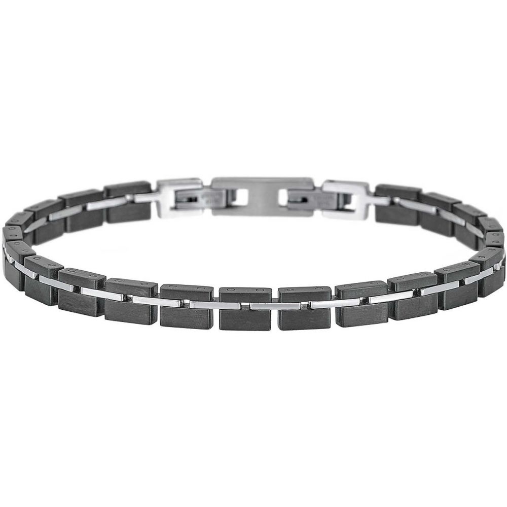 2 Jewels Bracciale Uomo Acciaio Pvd Nero Gentleman