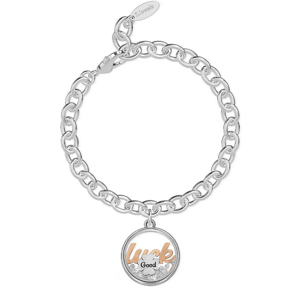 2 Jewels Bracciale Donna Acciaio Elemento con Luck Rosè Daylight