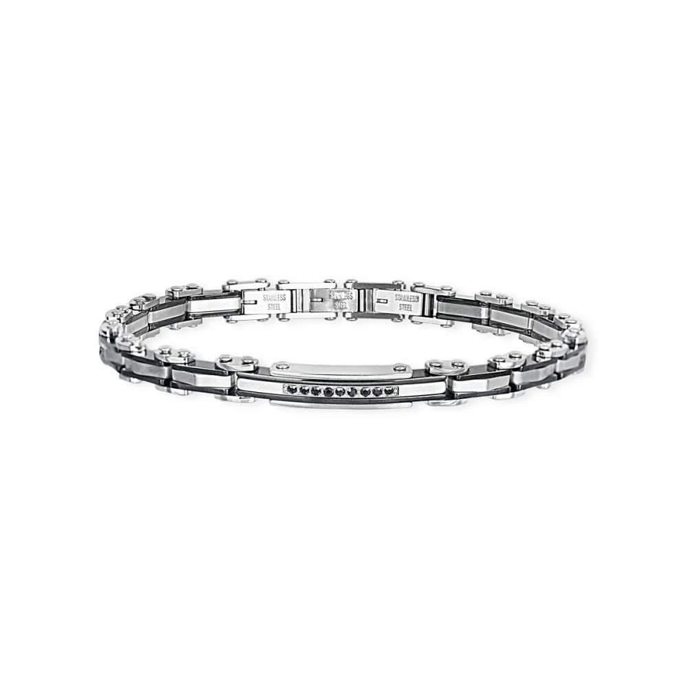 2 Jewels Bracciale Acciaio con Cristalli Neri