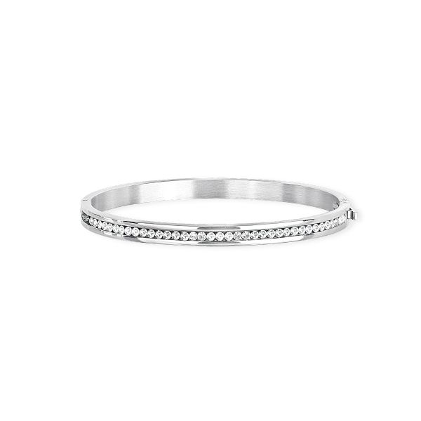 2 Jewels Bracciale Rigido Donna Acciaio e Zirconi Bianchi