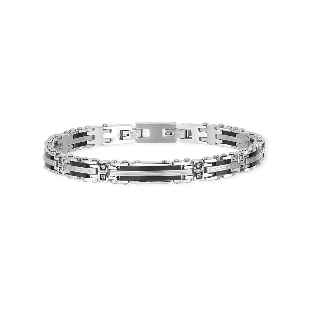 2 Jewels Bracciale Acciaio con Cristalli Bianchi