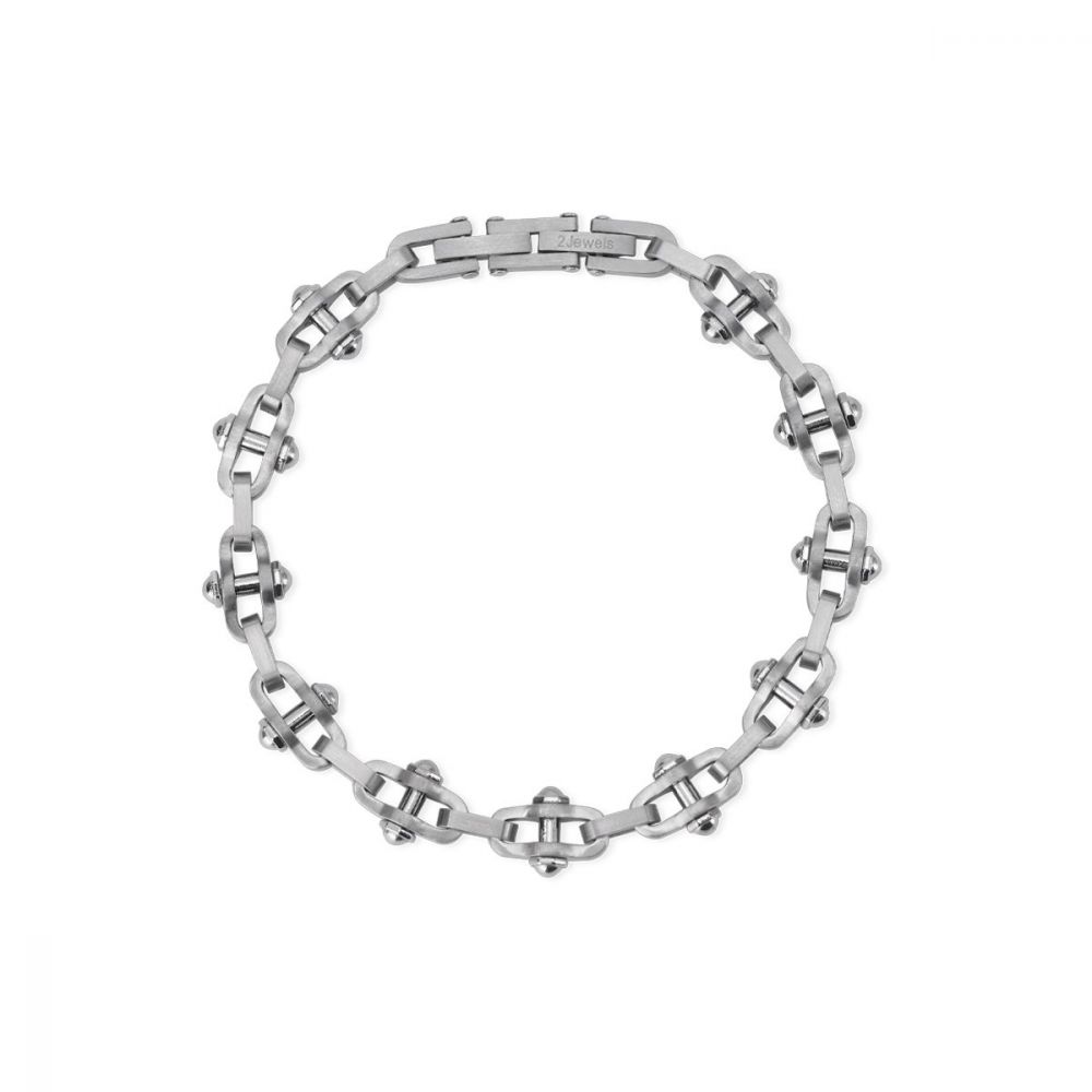 2 Jewels Bracciale Uomo Acciaio con Perni