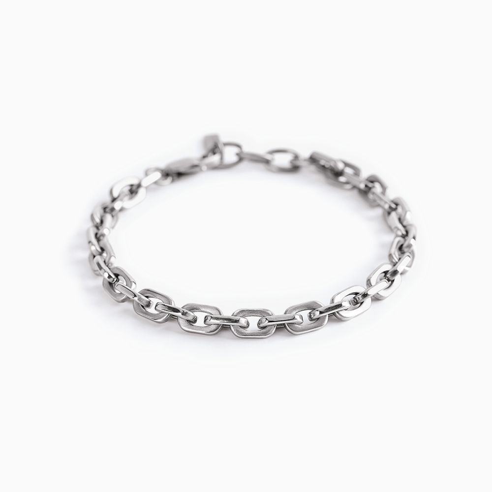 2 Jewels Bracciale Acciaio Catena Forzatina 6 mm