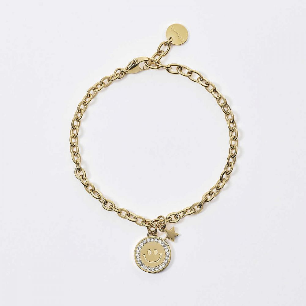 2 Jewels Bracciale Donna Acciaio Gold Smile e Stellina