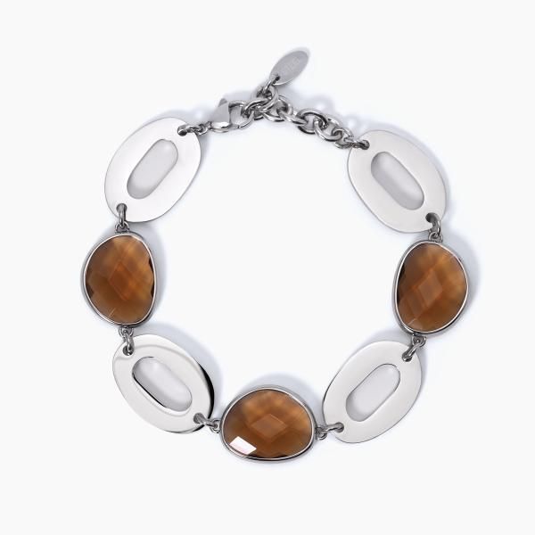 2 Jewels Bracciale Donna Acciaio Cristalli Smoky