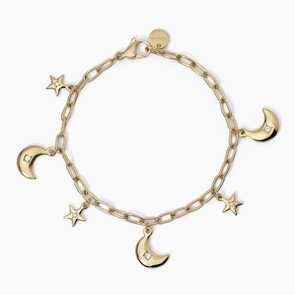 2 Jewels Bracciale Acciaio Gold Mezzaluna e Stella