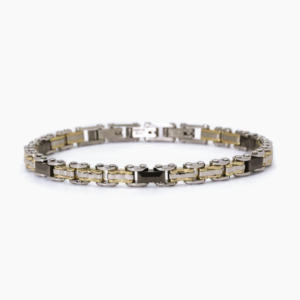 2 Jewels Bracciale Acciaio Pvd Gold e Ceramica Grigia