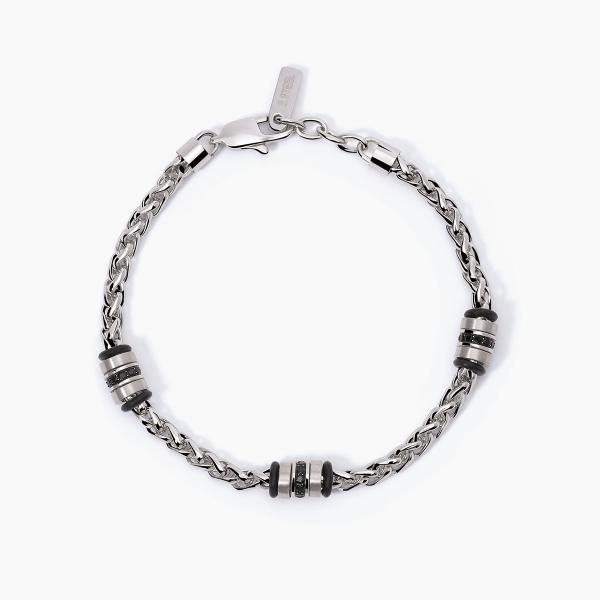 2 Jewels Bracciale Acciaio Silicone e Cristalli
