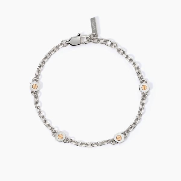2 Jewels Bracciale Acciaio Elementi Pvd Rosè