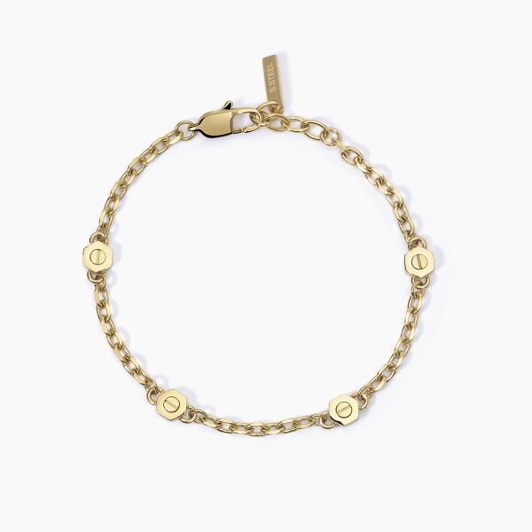 2 Jewels Bracciale Acciaio Gold Elementi Esagonali