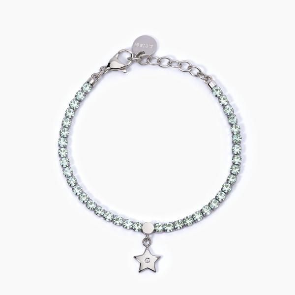 2 Jewels Tennis Acciaio Cristalli Bianchi e Stella