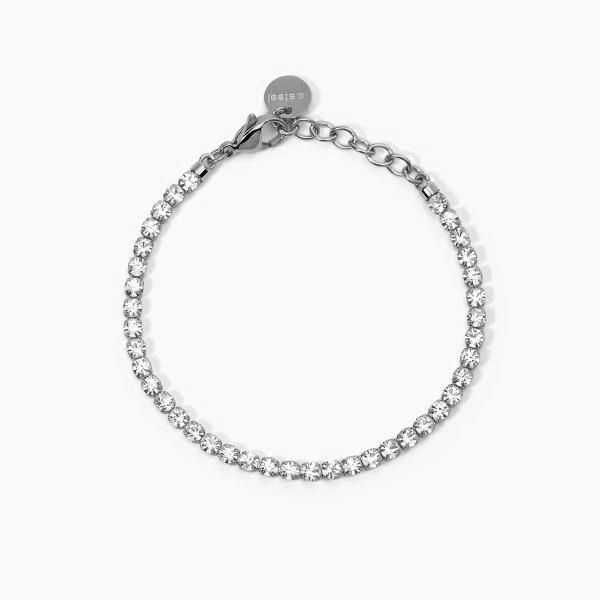 2 Jewels Tennis Acciaio Cristalli Bianchi