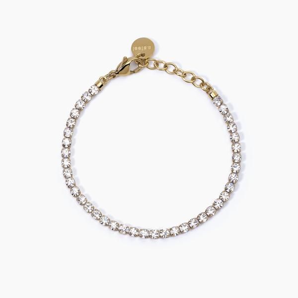 2 Jewels Tennis Acciaio Gold Cristalli Bianchi